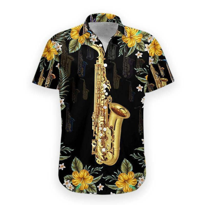 Hawaiian Shirt, Aloha Shirt For SummerSaxophone Hawaii Shirt