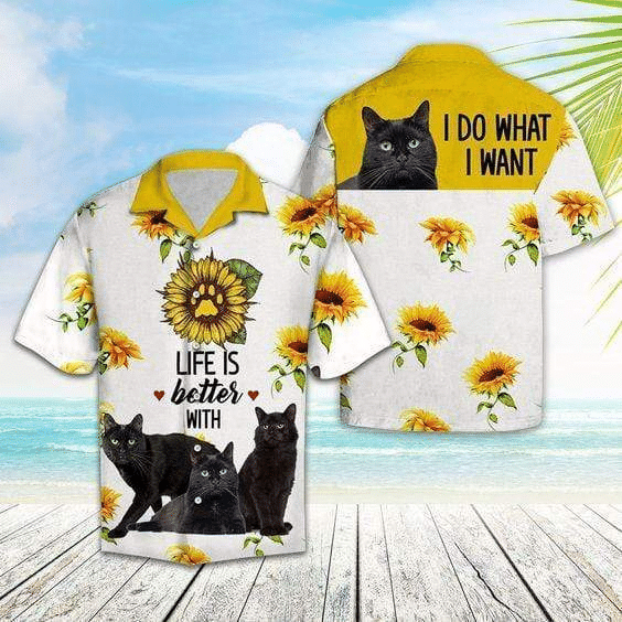 Life Is Better With Cats Hawaiian Shirt, Aloha Shirt For Summer