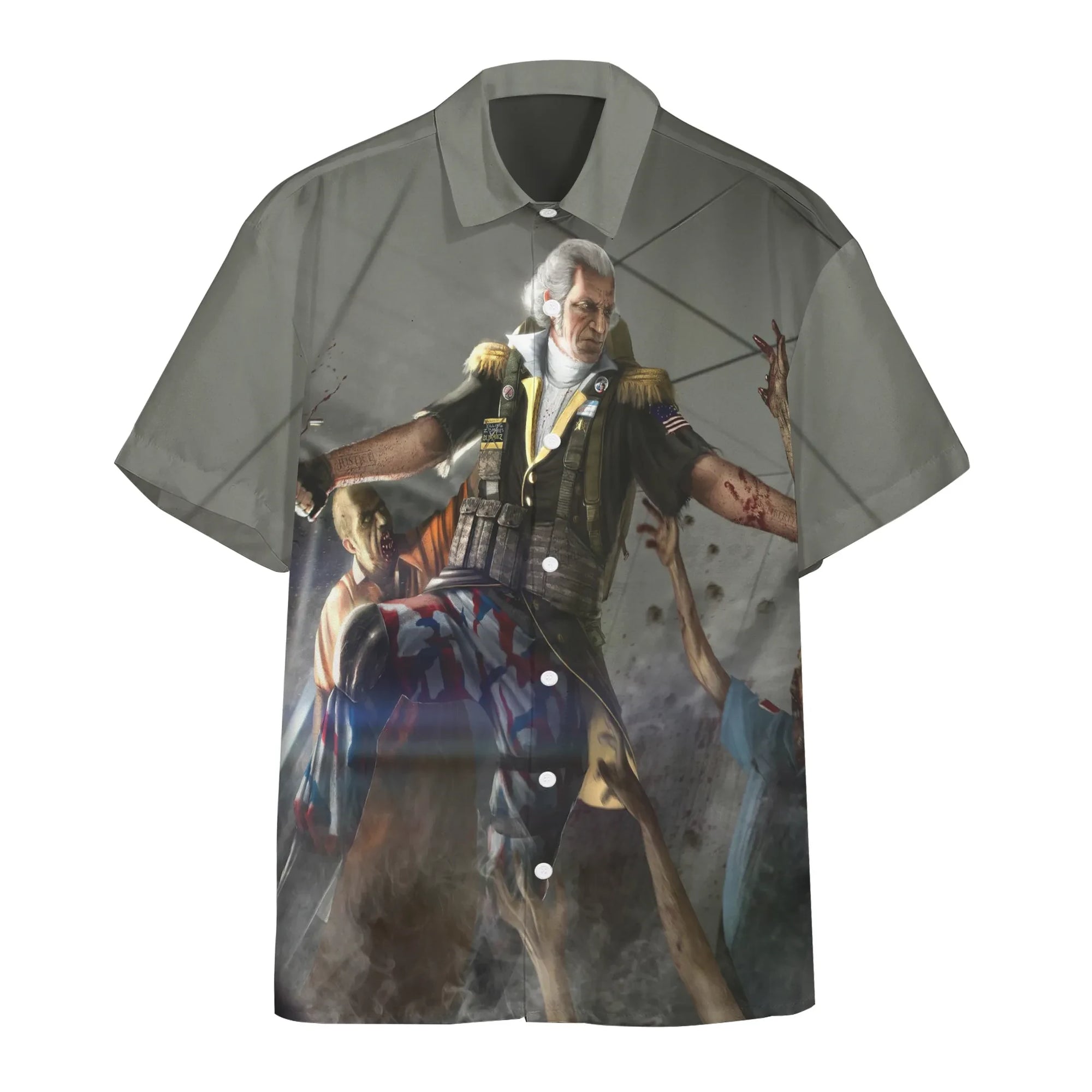 3D George Washington Zombie Hunter Custom Short Sleeve Shirt