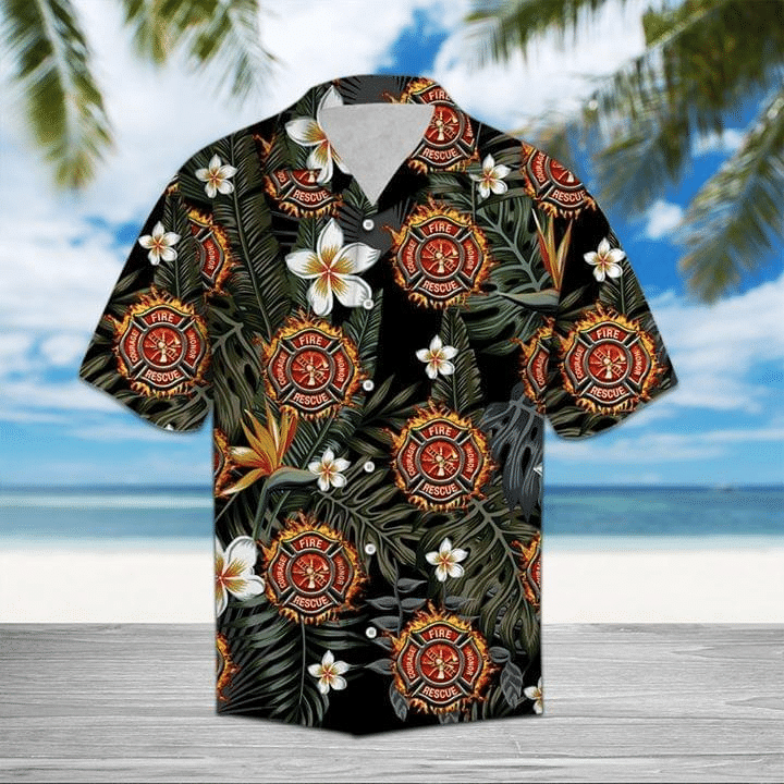 Firefighter Tropical Hawaiian Shirt, Aloha Shirt For Summer