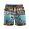 3D Paradise Bay Marine Life Custom Short Sleeve Shirt