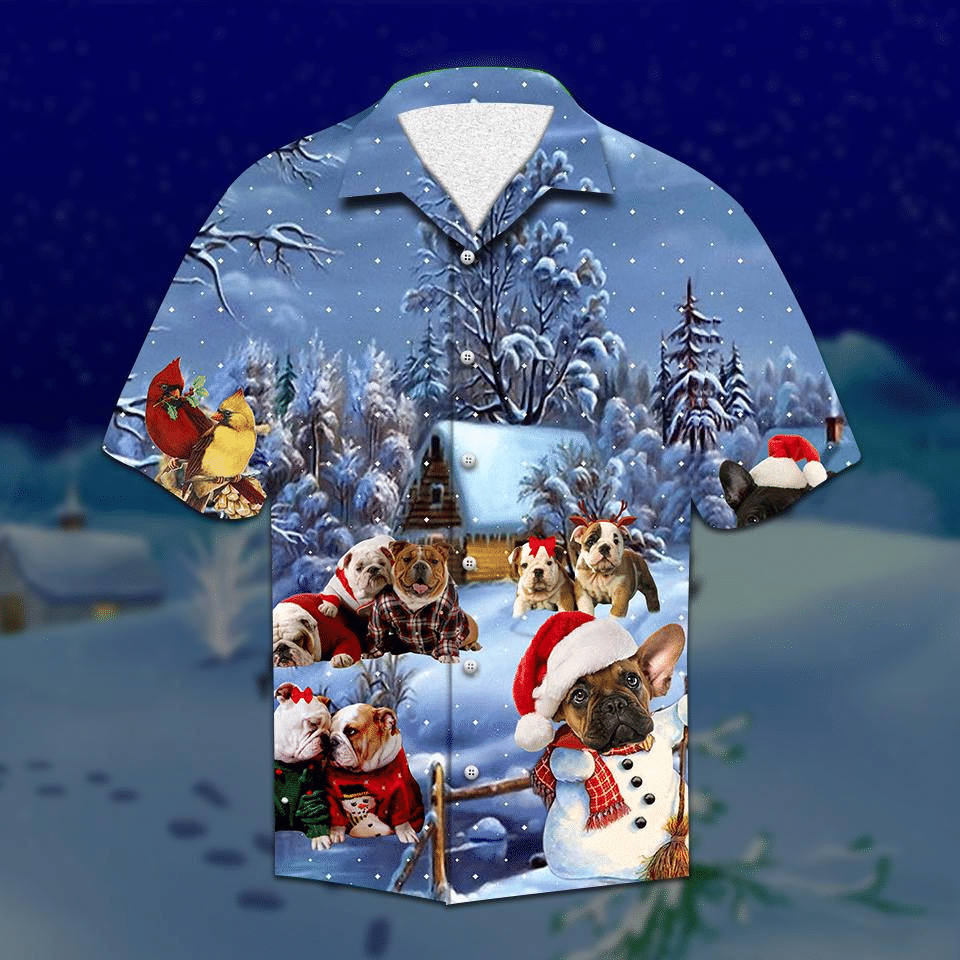 American Bulldog Christmas Hawaiian Shirt, Aloha Shirt For Summer