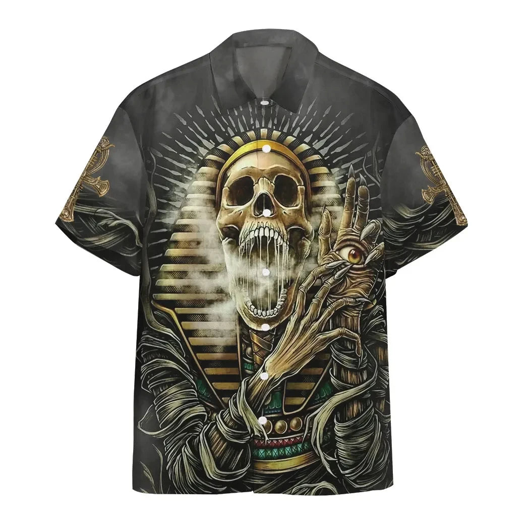 3D Sacred Skull Ancient Egypt Custom Short Sleeves Shirt