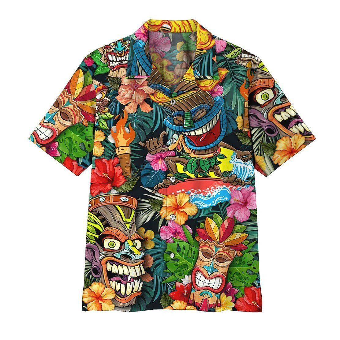 Hawaiian Shirt, Aloha Shirt For SummerTiki Tiki Awesome Hawaii Shirt