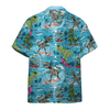 3D Dinosaurs Surfing Hawaiian Custom Short Sleeve Shirts