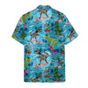 3D Dinosaurs Surfing Hawaiian Custom Short Sleeve Shirts