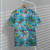 3D Dinosaurs Surfing Hawaiian Custom Short Sleeve Shirts