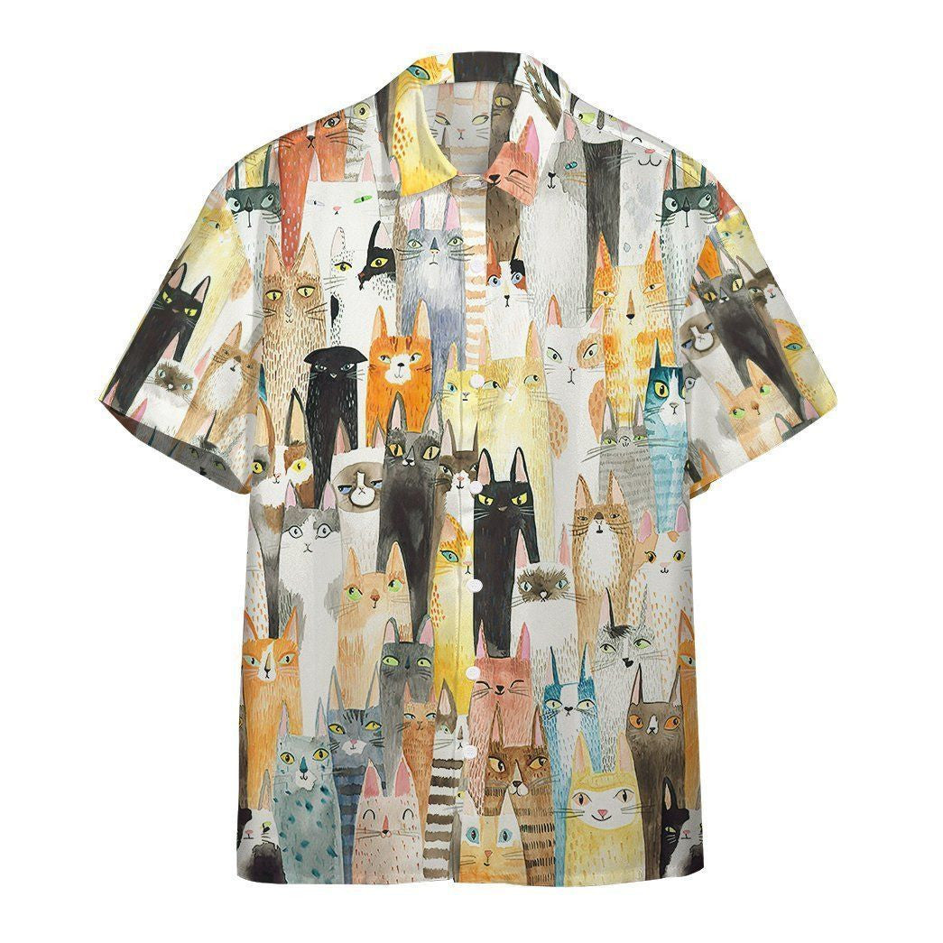 Hawaiian Shirt, Aloha Shirt For SummerLots Of Colorful Cats Hawaii Shirt