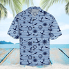 Navy Hawaiian Shirt, Aloha Shirt For Summer