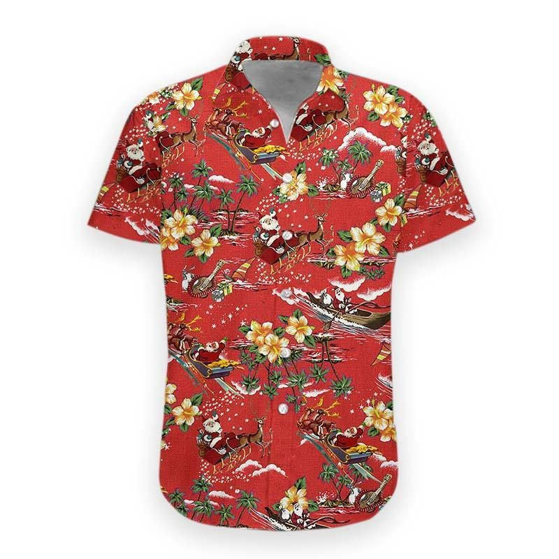 Hawaiian Shirt, Aloha Shirt For SummerChristmas Santa Hawaii Shirt