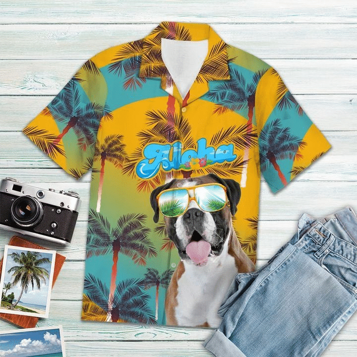 Boxer Dog Hawaiian Shirt, Aloha Shirt For Summer