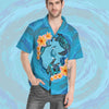 3D Blue Plumeria Maori Turtles Custom Short Sleeve Shirt