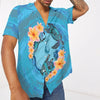 3D Blue Plumeria Maori Turtles Custom Short Sleeve Shirt