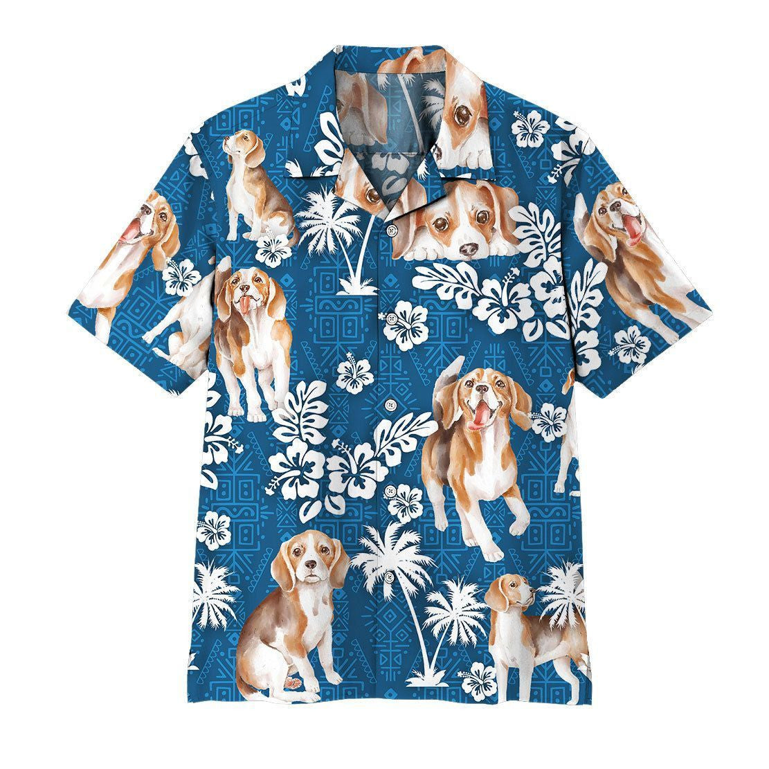 3D Beagle Dogs Hawaii Shirt Unisex Short Sleeve Hawaiian Shirt Aloha For Summer