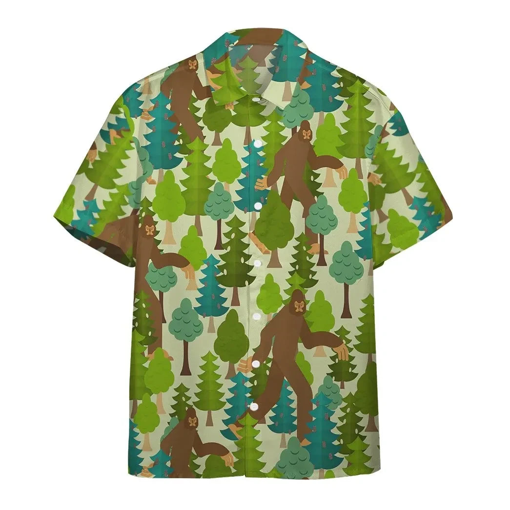 Gearhuman 3D Bigfoot Hawaiian Shirt, Aloha Shirt For Summer