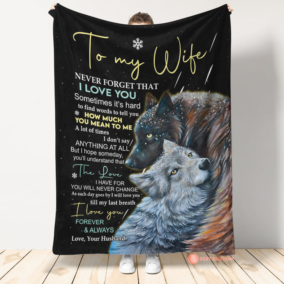 Gift For Wife Blanket, To My Wife Never Forget That I Love You Fleece Blanket Live Preview