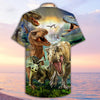 Angry Dinosaur Hawaiian Shirt - Lost In Jurassic Park - Dinosaur Theme