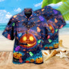 PresentsPrint, Halloween Glowing Pumpkins By Night Hawaiian Shirt, Aloha Shirt
