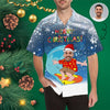 Hawaiian Shirt with Your Face Christmas Surfing Custom Made Hawaiian Shirts Aloha Shirt Gift For Him