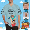 Custom Face Happy Father&#39;s Day Hold Men&#39;s All Over Print Hawaiian Shirt