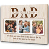 PresentsPrints, Dad Gift Custom Photo Collage Matte Canvas Fathers Day Gift for Daddy Personalized