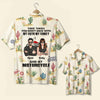 Personalized Biker Couple Hawaiian Shirt - Three Things You Don&#39;t Mess With - Cactus Pattern