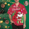 Custom Girlfriend Face Hawaiian Shirt Santa Claus Hawaiian Shirts with Faces on Them Gift For Him