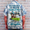 Personalized Kayaking Couple Hawaiian Shirts - Husband And Wife Kayaking Partners For Life - Floral Pattern