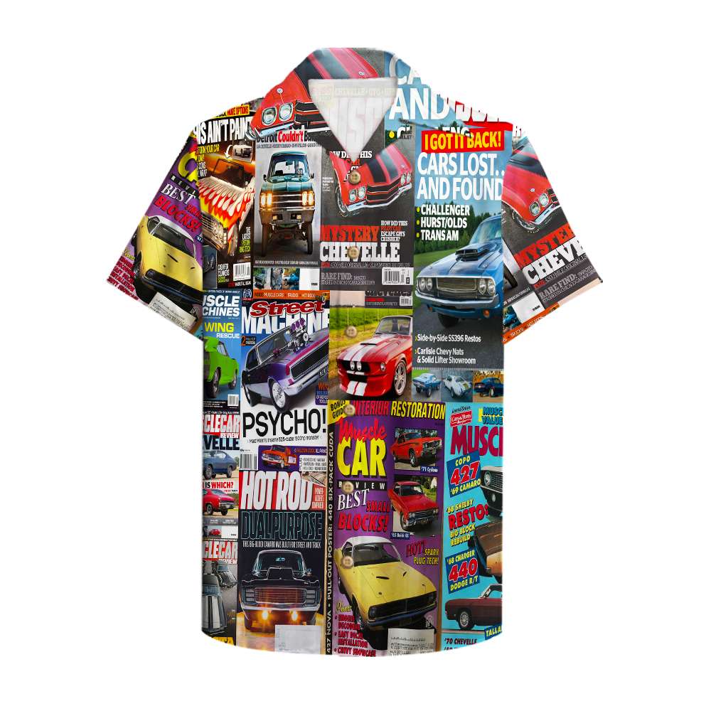 Muscle Car Magazine Hawaiian Shirt, Aloha Shirt