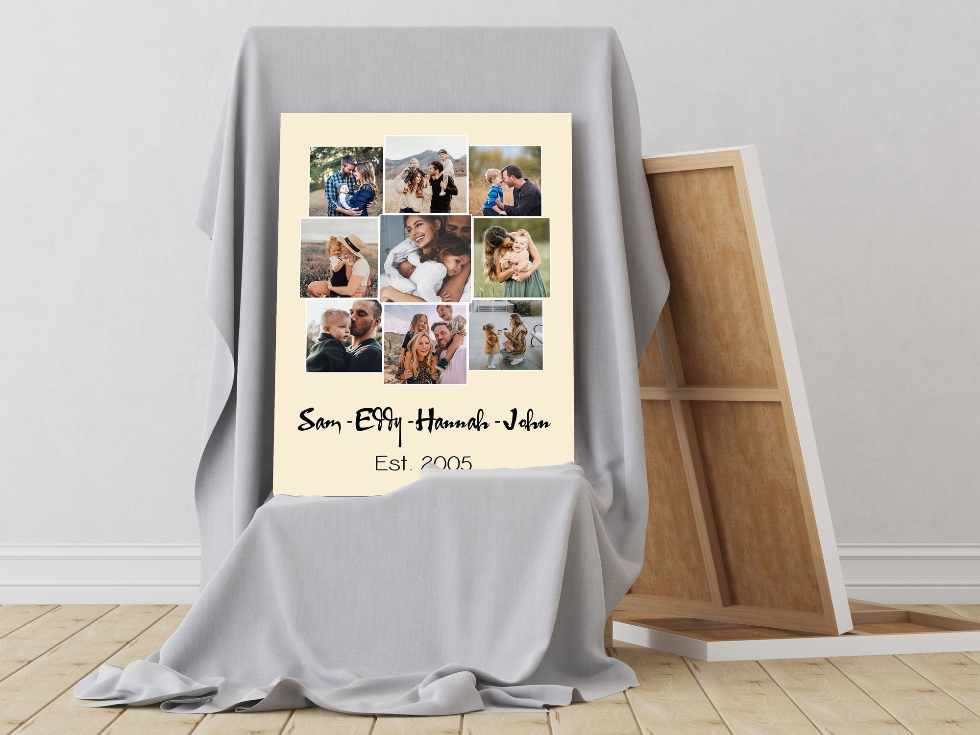 PresentsPrints, Personalized Family Canvas, Custom Family Photo Collage Canvas for Home Decoration, Unique gifts ideas for Father's day