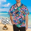 Custom Name Vintage Flower Hawaiian Shirts Casual Men&#39;s Summer Shirts Personalized Funny Vacation Party