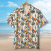 Surfing Hawaiian Shirt - Custom Palm Trees Background