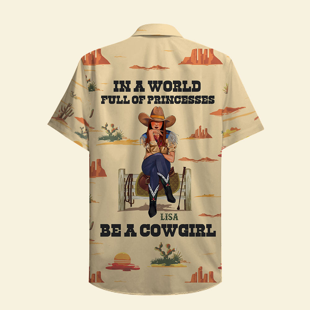 Personalized Cowgirl Hawaiian Shirt - Desert Pattern - Be A Cowgirl