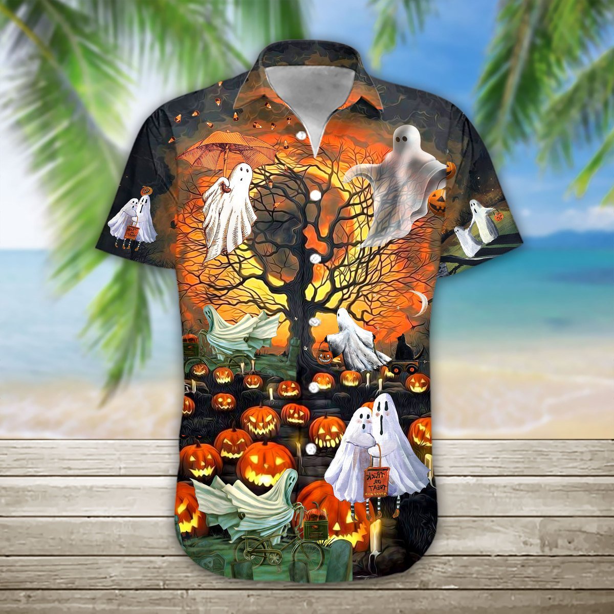 Boo Halloween 3D All Over Printed Hawaiian Shirt, Aloha Shirt