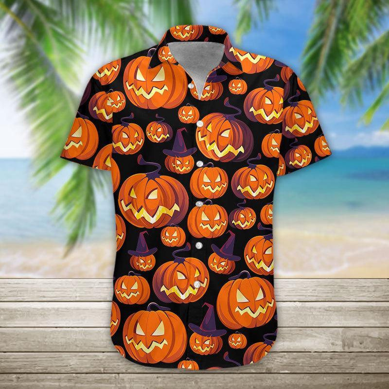 Pumpkin Halloween 3D All Over Printed Hawaiian Shirt, Aloha Shirt