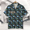 Gym Hawaiian Shirt - Custom Name - Gym Equipment Pattern