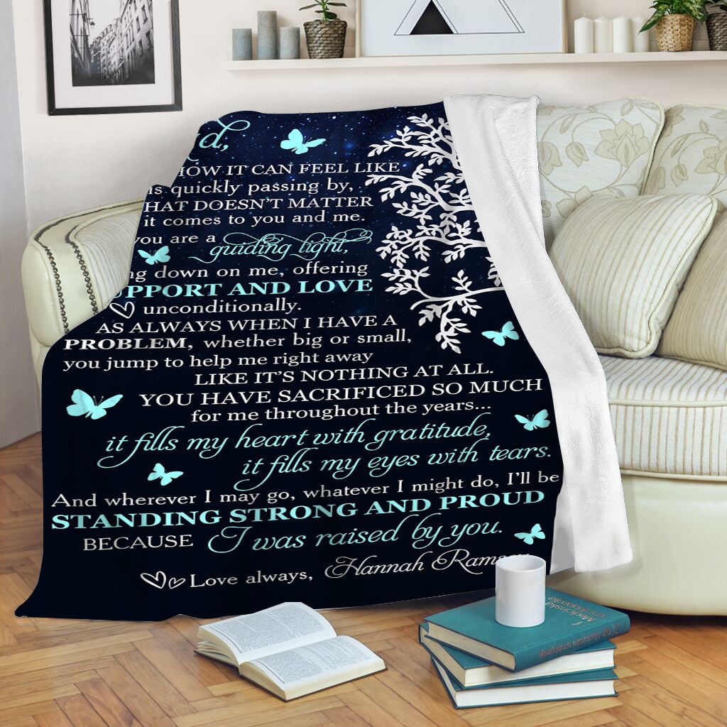 Personalized Blanket for Dad - Blue Blanket for Dad| Gift for Dad from Daughter Son| Dad Gift Father Gift for Christmas Father's Day Birthday