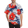 PresentsPrints, Custom Face Hawaiian Shirt Red Flower Leaves Aloha Shirts for Boyfriend/Husband Birthday Vacation Party Gift