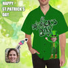 Custom Face Happy St. Patrick&#39;s Day Funny Face Aloha Shirt Create Your Design Shirt Birthday Gift for Him