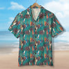 Surfing Hawaiian Shirt - Custom Palm Trees Background