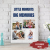 PresentsPrints, Family Photo Collage Canvas, Little Moments Big Memories Family Canvas, Unique gifts ideas for Father&#39;s day