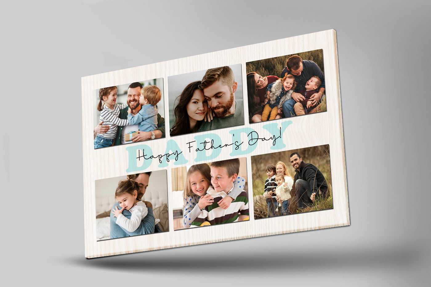 PresentsPrints, DADDY, Personalized Canvas Photo Collage, Fathers Day Gift for Dad from Children