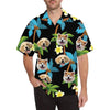 Custom Face Hawaiian Shirt Pet Blue Coconut Tree Pesonalized Men&#39;s All Over Print Hawaiian Shirt for Birthday Gift