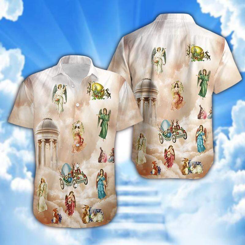 PresentsPrints, Easter Day Angel Heaven Unisex Hawaiian Shirt
