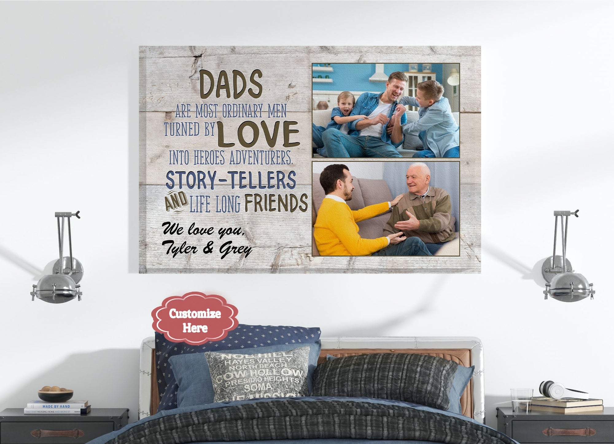 PresentsPrints, Personalized Canvas for Dad, You're The Dad Everyone Wishes They Had, Unique gifts ideas for Father's day