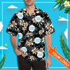 PresentsPrints, Custom Hawaiian Shirts with Logo Yellow Small Flower Customize Men&#39;s All Over Print Hawaiian Shirt Gift for Him