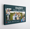 PresentsPrints, Happy Father&#39;s Day Custom Photo Collage Canvas, Gift for Daddy Personalized