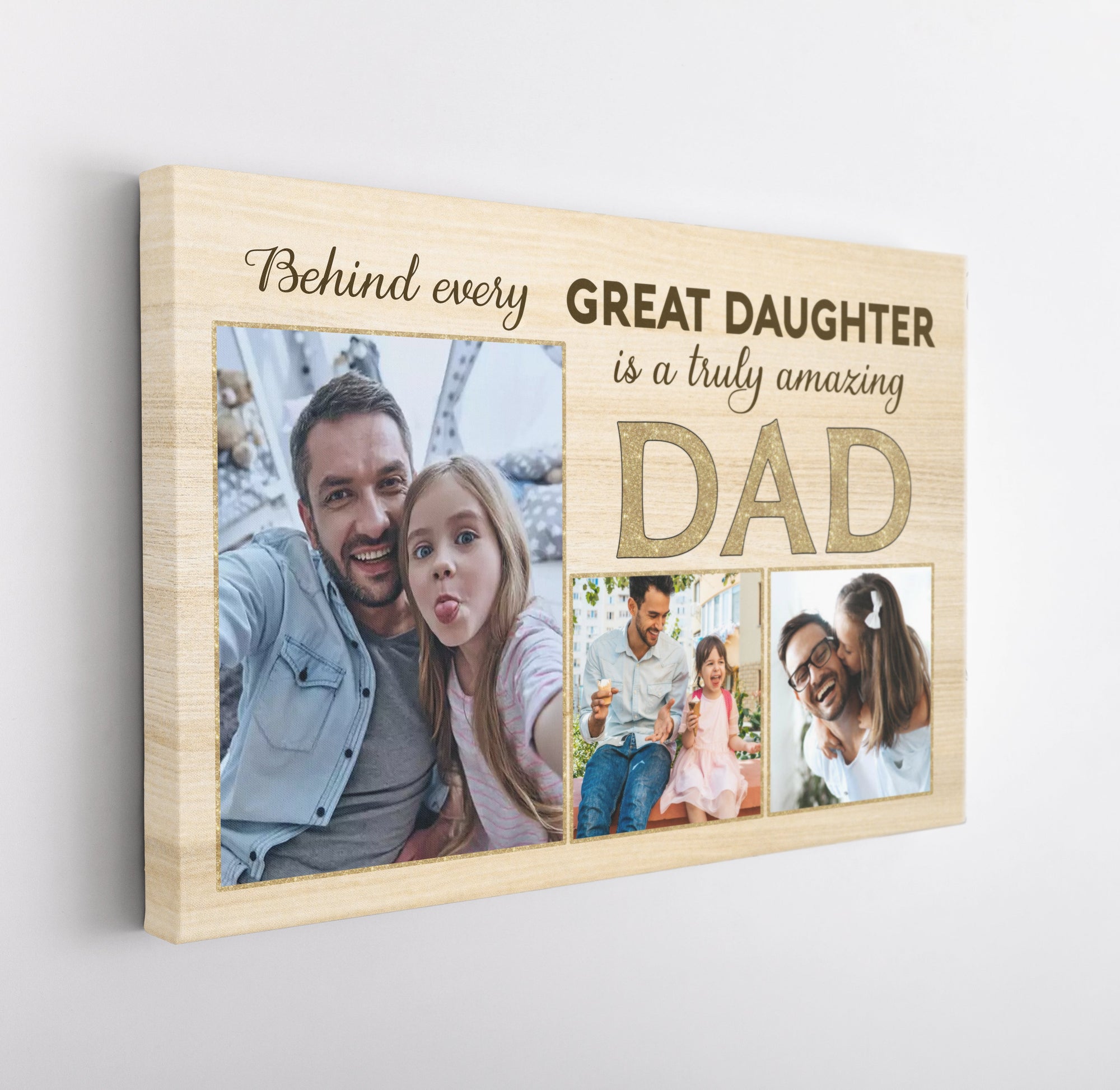 PresentsPrints, Dad & Daughter Personalized Canvas Gift for Fathers Day