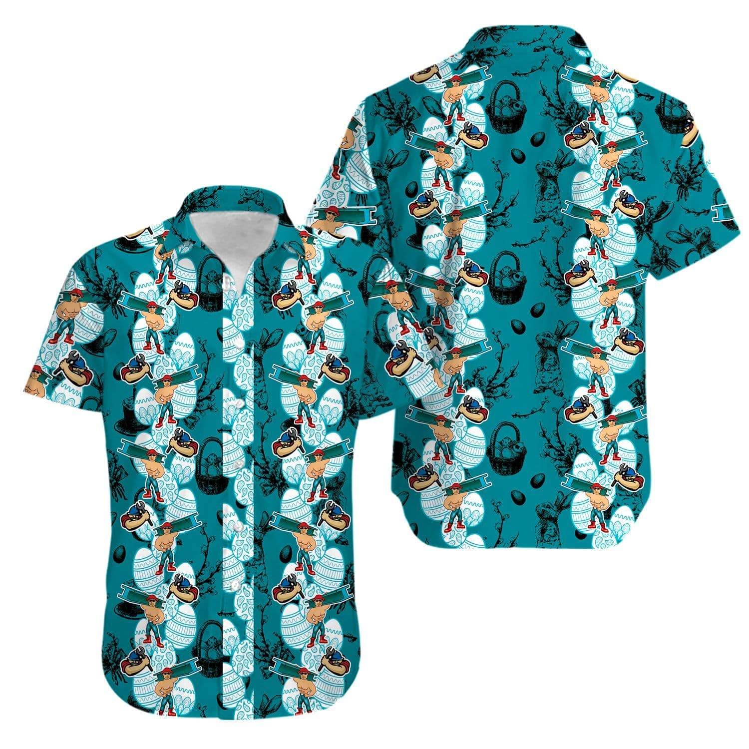 PresentsPrints, Hawaiian Aloha Shirts Enjoy Easter Day With Ironworker, Hawaiian Shirt