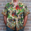 Personalized Hot Rod Hawaiian Shirt - Skull Hot Rod &amp; Palm Tree Pattern